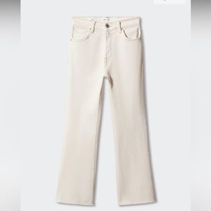 Sienna Cropped Flare Jeans - Cream